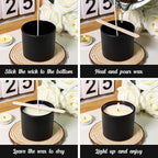 4oz Jars for Making Candles - 12 Pack Small Matte Black Empty Glass With Bamboo Lids, Stickers and Labels, Bulk Containers, Ideal for Business Owners