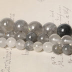 45pcs 8mm Natural Stone Beads Greystone Crystal Beads Energy Crystal Power Gemstone for Jewelry Making, DIY Bracelet Necklace