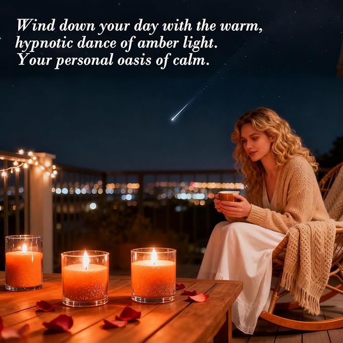 Aufien Candle Sand with Wicks, 21.4 Oz Pearled Candle, DIY Bead Powder Sand Wax Making kit Refillable Non Toxic for Handmade, Wedding and Halloween Christmas Decorations Orange Unscented