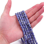 Natural Blue Sodalite Spacer Beads Caps Loose Semi Gemstone for Beading Jewelry Making 6mmx3mm 38cm