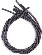 Natural Black Spectrolite Spacer Beads Caps Loose Semi Gemstone for Beading Jewelry Making 4mmx2mm 38cm