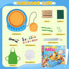 Pottery Wheel for Kids– Complete DIY Pottery Painting Kit for Ages 8-12 Beginners with 4 Air-Dry Clay Packs and Tools, Arts & Crafts Supplies Toys Birthday Gift for Boys Girls 6+ Years Old (Blue)
