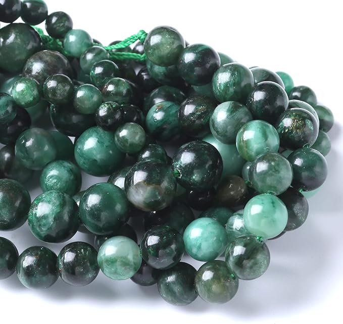 8mm 45pcs Natural Green Emerald Mica Crystal Gemstone Beads for Jewelry Making DIY Bracelet