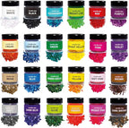 Candle Wax Dye for Soy Candle Making - 24 Popular Candle Dye Coloring Chips in Jars - Premium Candle Wax Coloring - Highly Concentrated Candle Chips Colors