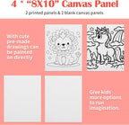 Falling in Art 52Pcs Acrylic Paint Set with Table Easel, Art Painting Kit with Acrylic Paints, Canvas Panels, Paintbrushes, Canvas Supplies Kit for Kids, Adults, Beginners, and Artists, Red