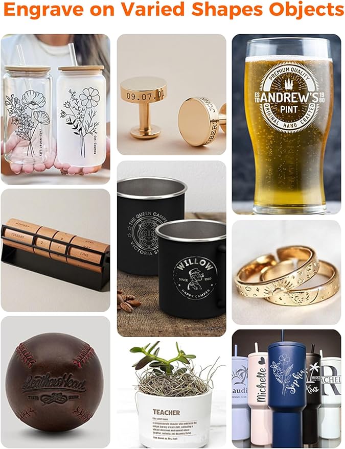 Creality Rotary Roller Kit with Risers for Falcon A1 Laser Engraver, Engraving Accessories for Engraving Cylindrical Objects, Wine Glass, Baseball Bat, Ring