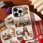 Vintage Christmas Scrapbook Stickers for Scrapbooking Supplies, 20 Sheets Precut PET Sticker Book for Journaling, Junk Journals, Collage, Card Making, Bujo, Crafts Arts