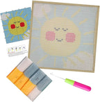 Latch Hook Rugs Kits for Kids Adults Beginners, Dinosaur Owl Smile Star Sunflower Dog Panda Small Large DIY Latch Hook Rug Making Kit for Girls and Boys