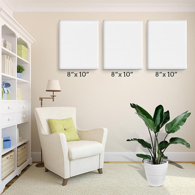 ESRICH 40Pack Stretched Canvas for Painting 8x10, Blank White Canvases for Painting - Primed Cotton, Art Canvases for Oil, Acrylic & Watercolor Paint.