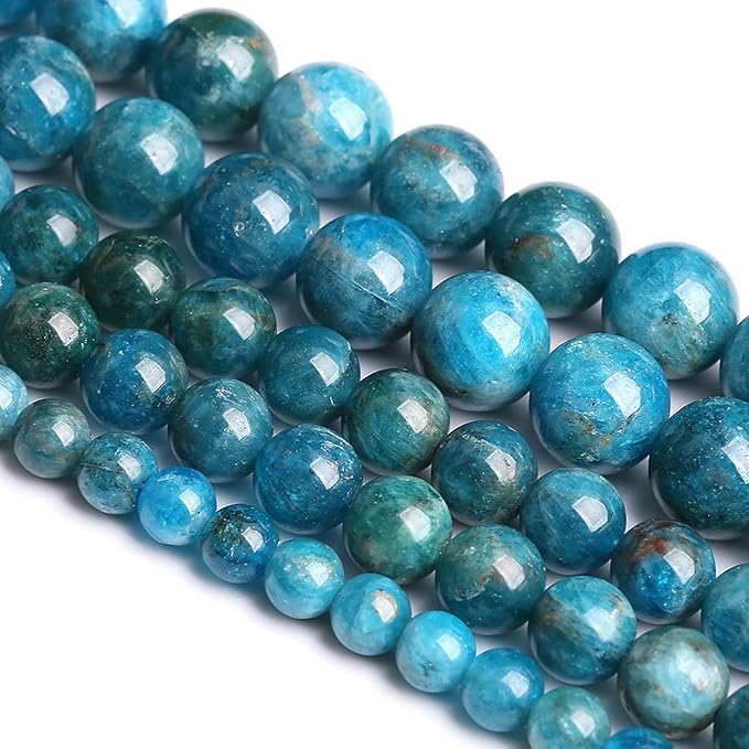 6MM 60PCS Natural Stone Blue Apatite A Grade Loose Beads for Jewelry Making DIY Bracelet