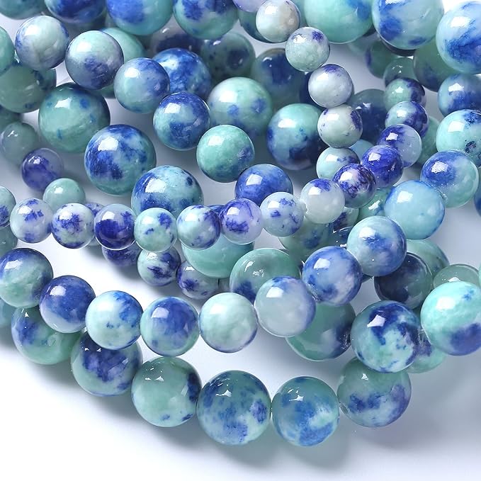 10MM 38PCS Peacock Blue Persian Jade Spacer Loose Beads for Jewelry Making DIY Bracelet Necklace