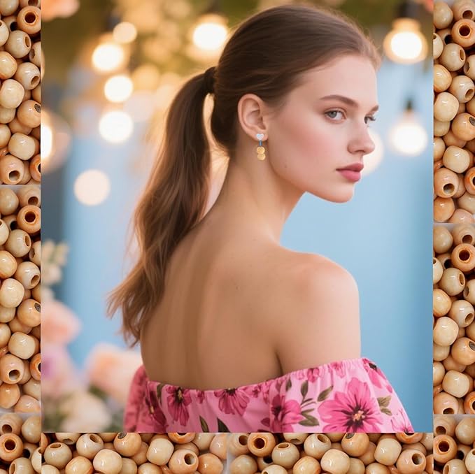 Ceramic Round Porcelain Beads Flower Porcelain Spacer Bead Craft Beads Ornamenets for DIY Jewelry Necklace Bracelet DIY Crafts for Women Above 12 Years Old 100 pcs