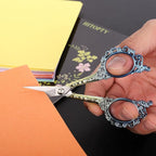Sewing Sharp Embroidery Threading Scissors with Cover for Craft Art work Needlework Yarn Fabric Precision Detail Paper Cutting Tools, 4.5in Blue Shears