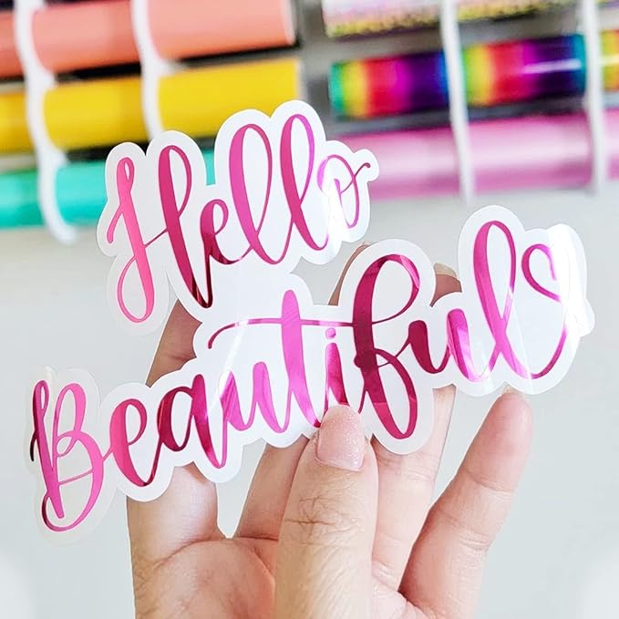 TECKWRAP Chrome Royal Pink Red Metallic Permanent Vinyl Holographic Red Vinyl for Cricut 1ftx5ft