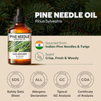 KUKKA Pine Needle Essential Oils - 4 Fl Oz - for Hair, Skin, Diffuser, Aromatherapy & DIY Soap Making Scent