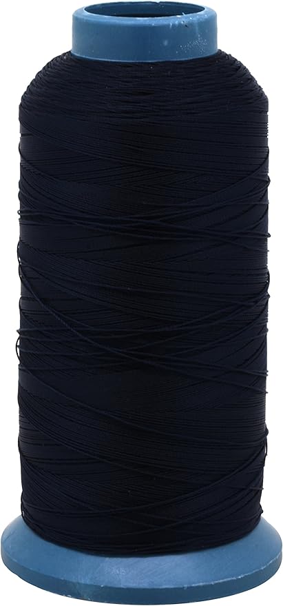Mandala Crafts Bonded Nylon Thread Dark Blue Heavy Duty Sewing Threads - 1500 YDs Size 69 210D T70 Tex 70 Thread for Leather Jeans Weaving Outdoor Marine Upholstery Threads