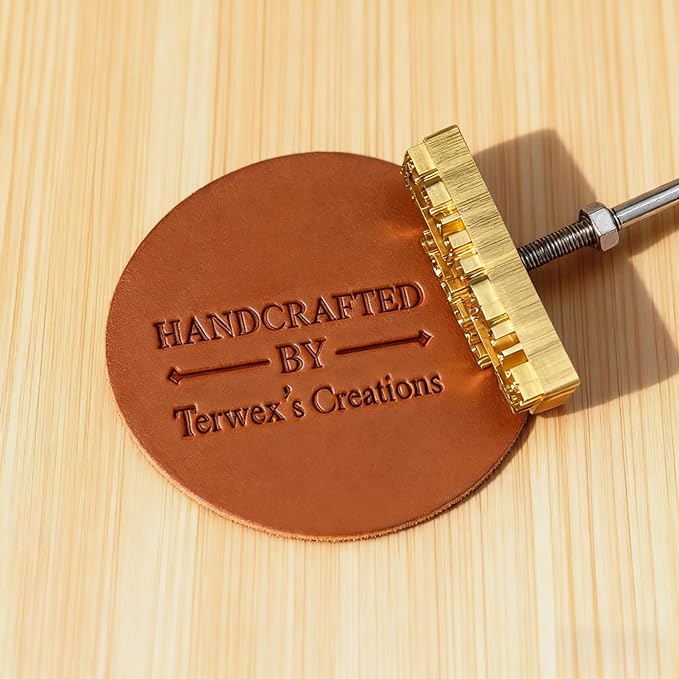 Terwex Custom Branding Iron for Wood, Personalized Wood Branding Iron Head Brass Stamp, Metal Logo Branding Irons Letter Stamp for Leather Food Steak, Woodworking Tools Handmade Lover DIY Gifts(0.5")