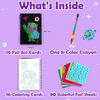 FUNNYB&G Foil Art Craft for Kids - Christmas Crafts Gift Party Favors Stocking Stuffers for Kids Fun Art Supplies Creative Birthday Gift Travel Toys for Girls Boys 4 5 6 7 8 9 Years Old (Space)