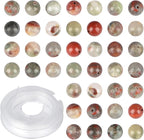 10mm 100pcs Natural Stone Beads Bloodstone Round Genuine Stone Beading Loose Gemstone Hole Size 1mm DIY Charm Smooth Beads for Bracelet Necklace Earrings (Bloodstone 10mm)