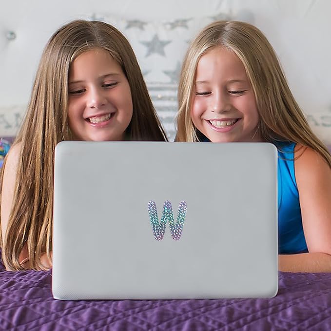 StickerBeans® Rhinestone Alphabet Letter Sticker W - Unique Sparkly Design 2” x 2” Cut-to-Shape Adhesive - Personalization, Collecting, Gifting, Scrapbooking, Decorating Laptops, Phone Cases, All Ages