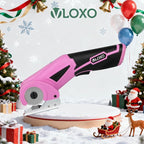 VLOXO Cordless Electric Scissors, Rechargeable Fabric Scissors with Safety Lock, 4.0V Rotary Cutter Multi-Cutting Tools, Cardboard Powerful Fabric Cutter for Carpet Leather Felt with Storage Box
