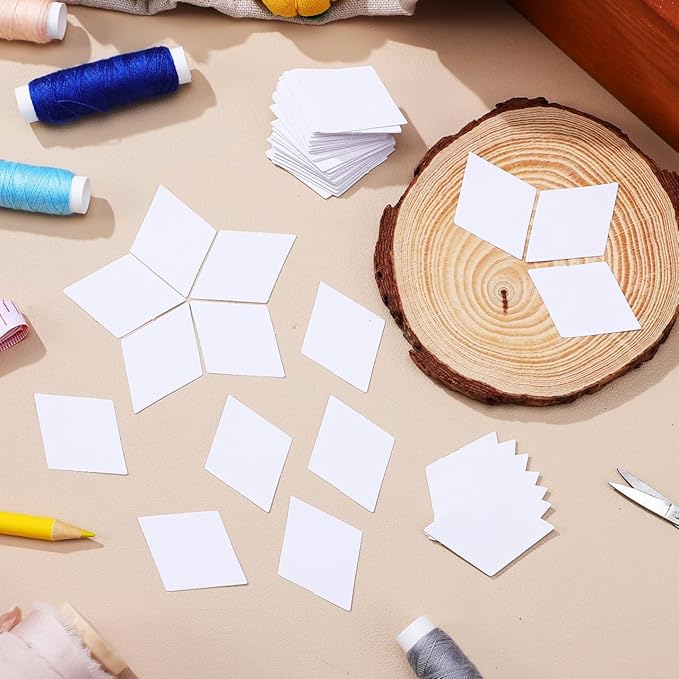 300pcs Paper Piecing Templates for Quilting Diamond Shape Sewing Pattern Paper Quilting Supplies for Beginners and DIY Projects