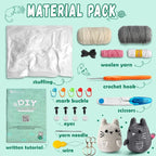 Faircosy Crochet Animals Kit for Beginners: Learn to Crochet Cats with Yarn, Hooks & Video Tutorials - DIY Amigurumi Starter Box - Perfect Christmas Holiday Gift for Teens & Adults