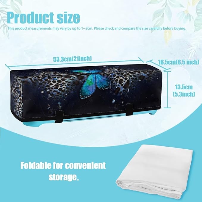 Binienty Leopard Print and Butterfly Dust Cover for Scrapbooking Die-Cut Machines Polyester Cutting Machine Maker Cover with 3 Pockets for Home Accessories Organizer