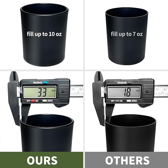 SUPMIND 12 Pack 10oz Glass Candle Jars with Lids and Sticky Labels, Empty Candle Jars for Making Candles Bulk Containers(Matte Black)