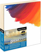 Ampersand Art Supply Gesso Wood Painting Panel: Museum Series Gessobord, 12" x 12", 1-1/2" Cradled Profile
