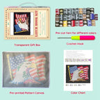 DL-YTG Latch Hook Kits Rug American Flag Crochet Yarn Cushion Colour Pre-Printed Canvas Cover Rug Needlework DIY Hook and Latch Kit Christmas Home Decoration 52x38cm/20 X15inch