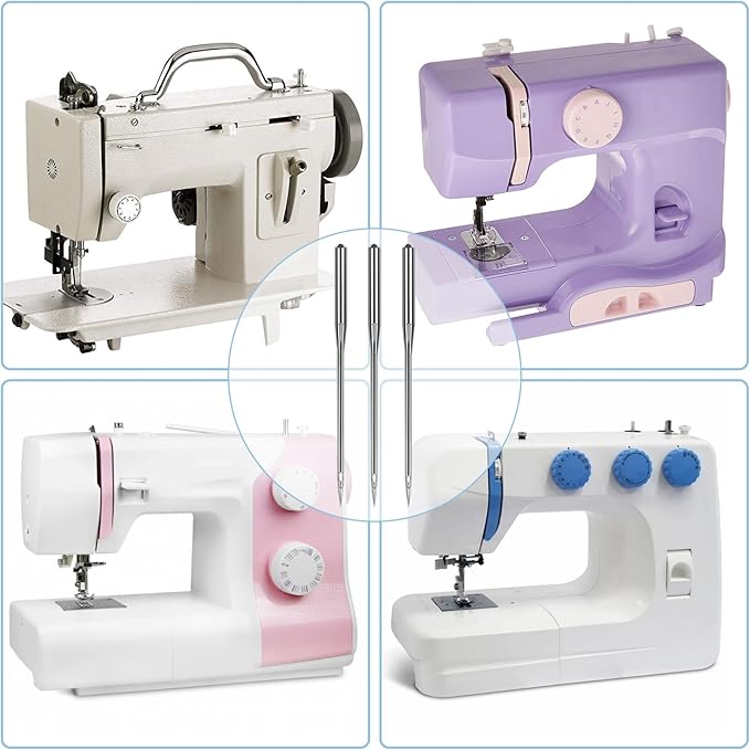 100 Pcs Universal Size 90/14 Sewing Machine Needles, Heavy Duty Sewing Machine Needles for Embroidery Leather Jeans, Compatible with Kind of Home Sewing Machine