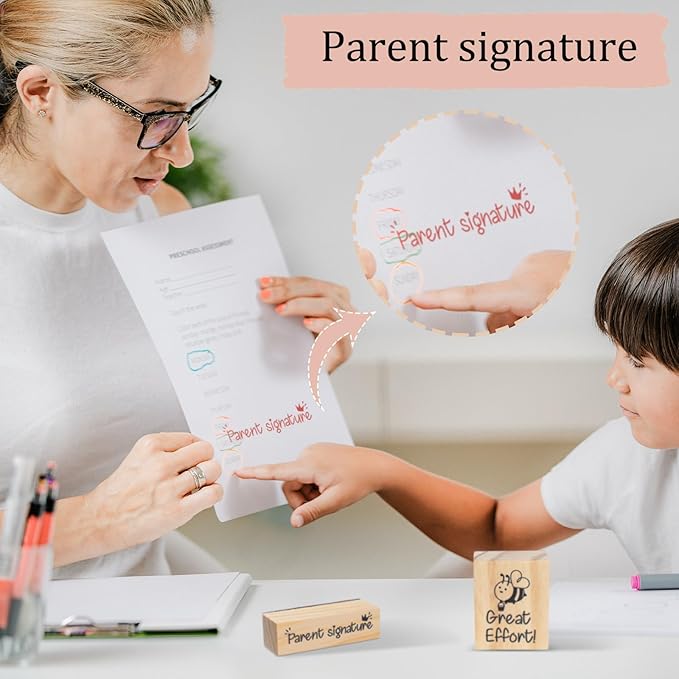 Watersay 6 Pcs Teacher Rubber Stamp Set Motivate Encouraging Messages Wooden Teaching Rubber Stamp Vintage Art for Classroom Grading Home School Teacher Supplies Back School and DIY Card Making