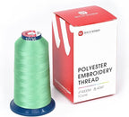 Richword Selected Green Embroidery Thread 4000M(4374Y) 40WT Polyester Thread 100 Colors Selected for Commercial Multi Needles and Single Needle Embroidery Machine 1036