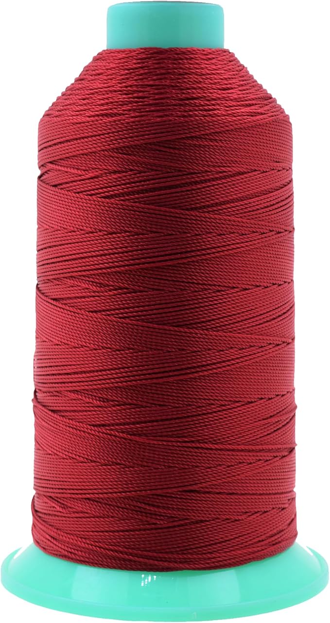 Mandala Crafts Bonded Nylon Thread Maroon Heavy Duty Sewing Threads - 800 YDs Size 277 840D T270 Tex 270 Thread for Leather Jeans Weaving Outdoor Marine Upholstery Threads