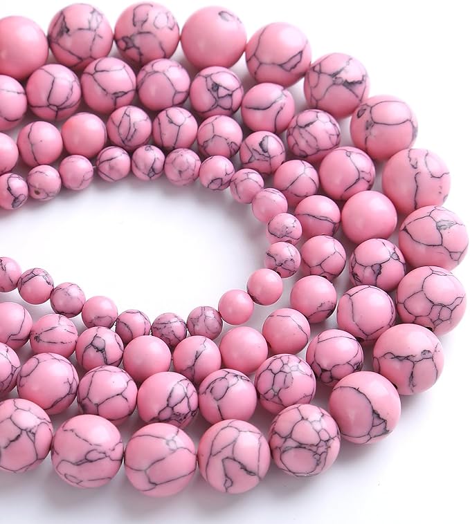 160PCS 4MM Pink Turquoise Spacer 2 Strands Loose Beads for Jewelry Making DIY Bracelet Necklace