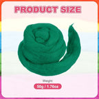 MECCANIXITY Wool Roving Yarn Soft Felting Wool 50g/1.76oz Pure Chunky Roving Yarn for Needle Felting Knitting Blanket Spinning Weaving Art DIY Craft Green
