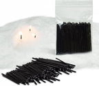 100-Pack Pearled Candle Cotton Wicks for Sand Candles Making - 2 Inch MANNYCOM Metal-Free and Lead-Free Refill Sand Wax Wick for Making DIY (Black)