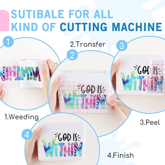 Tintnut Tie Dye Permanent Vinyl Roll - 12" x 5ft, Seamless Purple Red Permanent Adhesive Vinyl, Swirl Patterned Self Sticker for Cutting Machine, Home Decor