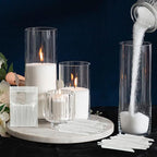 Pearled Candle Cotton Wicks 50-Pack for Sand Candles Making - 2Inch Metal-Free and Lead-Free Refill Sand Wax Wick for Candle Making DIY (White)