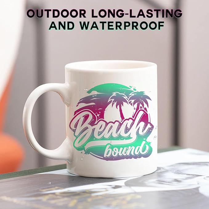 Tintnut Pink Blue Permanent Vinyl - 8 Sheets 12"x10"Gradient Adhesive Self Sticker, Ombre Glossy Self Sticker Water Proofing Vinyl Compatible with Cricut Or Silhouette