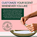 LILY LADUE 1lb/16OZ Pearled Candles Sand and Wicks with Gold Bowl - White Unscented Plant-Based Pearl Sand Wax with 24 Wicks, Gift-Ready DIY Candle Making Kit with Reusable Powder Wax Beads