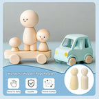 PATIKIL 2.1" Height Wooden Pegs Peoples, 52Pcs Wood Pegs People Unfinished Bodies Natural Wood Figures for Painting DIY Crafts Arts Graffiti