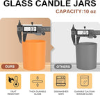 10 OZ Thick Candle Jars for Making Candles 15 Pcs, Empty Jars with Wood Lids for Candle Making, Sample Container, Fall