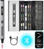 AM ARROWMAX Smart Engraving Pen, HollowCup Motor, 42 Bits with Aluminum Case, OLED, Magnetic Charge, Mini Electric Engraving Tool for Metal, Wood, Glass and Plastic (SGS MAX)