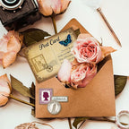 GLOBLELAND Vintage Butterfly Postcard Clear Stamps for Cards Making and Journaling Retro Airmail Transparent Stamp Silicone Stamps Seal for DIY Scrapbooking Embossing Photo Album Decor