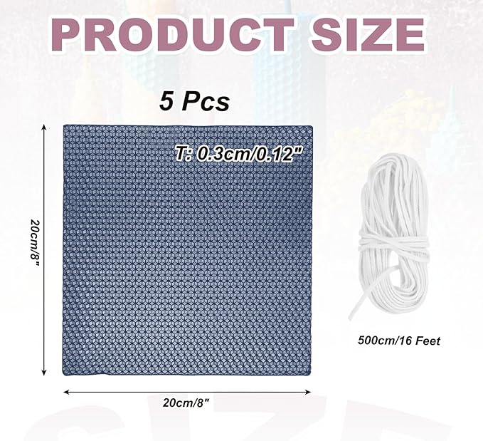 MECCANIXITY Beeswax Candle Making Kit,8x8 Inch 5pcs Dark Blue Beeswax Candle Sheets with 1pcs Cotton Wick for DIY Craft Gift Making