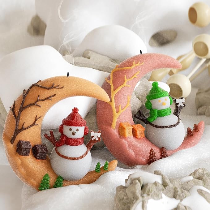 Moon Molds Moon Snowman Resin Mold - Resin Casting Silicone Molds for Home Decor & Candle Making Wave Spiral Mold