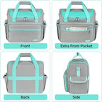 Craft Bag for Scrapbook Supplies, Large Scrapbook Tote with 15.6'' Laptop Sleeve, Art Supply Storage Bag with Multiple Pockets for Scrapbooking Tools, Gray