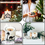 10 Pcs Christmas Glass Candle Jars Empty Containers Bulk 7 oz Glass Jars with Cork Lids Tins for Candle Making Storing Biscuits Tea Party Favors(Nativity)